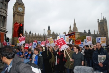 Youth fight for jobs organised the Jarrow March for Jobs 2011 which ended with a demonstration in London on 5 November , photo Sujeeth