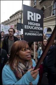 Student demonstration 9 November 2011, photo Paul Mattsson