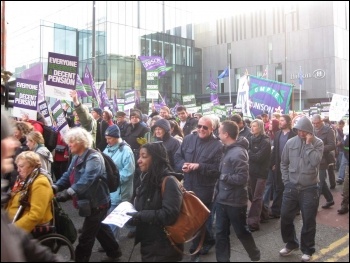 30th November demo in Manchester, photo Hugh Caffrey