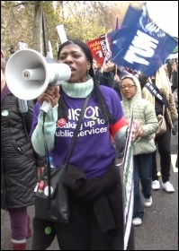 The London demonstration on the 30 November public sector general strike, photo Socialist Party