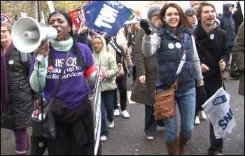 Huge London demonstration on the 30 November public sector strike, photo by  Socialist Party