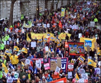 Public sector workers on strike on 30 November 2011, photo Senan