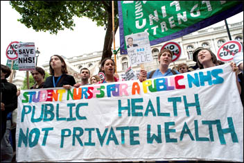 Public Health not private wealth - protest against privatisation in the NHS 2011, photo Paul Mattsson