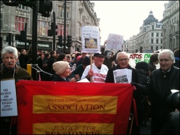 Anti-cuts and disabled activists protesting against Welfare Reform Bill, London 28.1.12, photo Ben Robinson