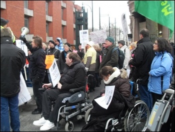 Marching in Chatham against closure of Balfour Centre, 4.2.12 , photo P. Walker