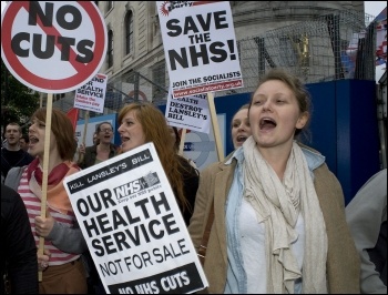 NHS protest against Lansley's bill in London May 2011, photo Paul Mattsson