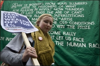 Jarrow demonstration: we are the 99% Take the wealth off the 1%, photo Paul Mattsson