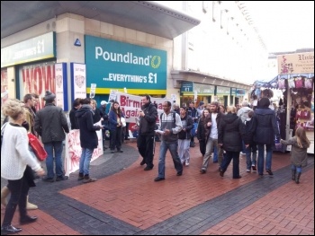 Birmingham anti-workfare protest on 3.3.12 , photo by Alex Walker