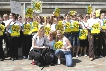Unison and RCN lobby of parliament in 2006 , photo by Paul Mattsson