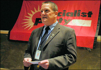 John Hancock, speaking at Socialist Party congress 2008, photo Paul Mattsson