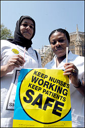 Unison and RCN lobby of parliament in 2006, photo Paul Mattsson