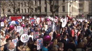 NUT london strike and demo 28 March 2012, photo Socialist Party