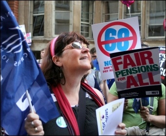 NUT and UCU strike action in London on 28 March 2012, photo Senan