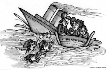 100 years since Titanic tragedy, cartoon by Suzanne Muna