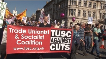 TUSC on the NUT London strike demonstration on 28 March 2012, photo Socialist Party