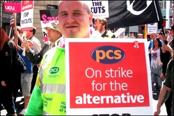 30 June coordinated national strike action by the PCS civil service union and NUT, ATL and UCU teaching unions, Newcastle , photo by Elaine Brunskill 
