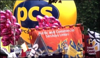 PCS on the 30 June public sector strike supported by the NUT and UCU, photo by  Socialist Party