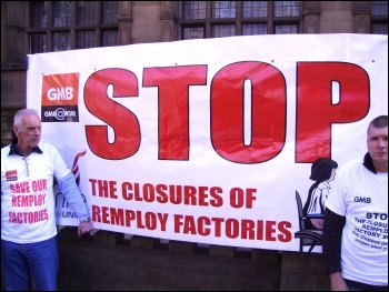 Claps and cheers greet Remploy marchers in Sheffield 20 April 2012, photo Sheffield Socialist Party