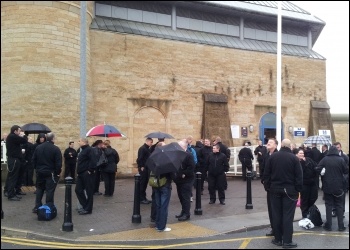 Strongly supported walkout by POA members at Armley prison, photo by Iain Dalton