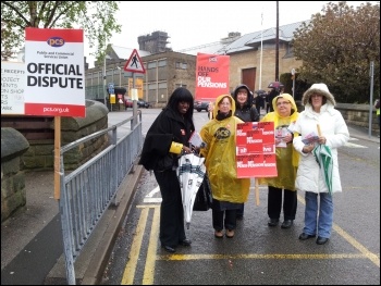 Walkout by POA members at Armley prison, Leeds was strongly supported by PCS members, admin and training officers picketing outside the prison