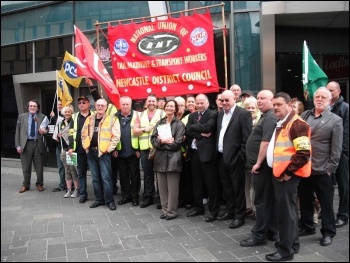 Supporting Churchill cleaners on Tyne and Wear Metro, lobby of Nexus, photo by Elaine Brunskill Supporting Churchill cleaners on Tyne and Wear Metro, lobby of Nexus, photo by Elaine Brunskill