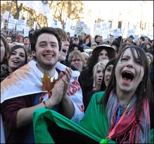 Climate change demonstration December 2008, photo by Paul Mattsson