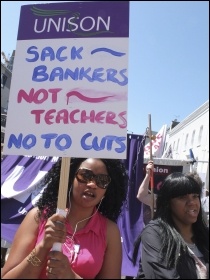 Hackney College UCU members protesting , photo Paul Mattsson