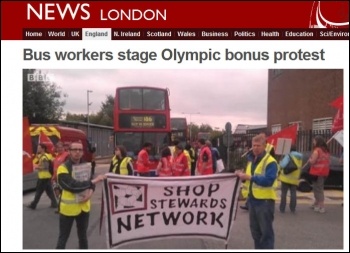 BBC website: Bus workers protest