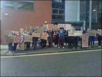 New College Nottingham students protesting, 5.7.12, photo by Becci Heagney