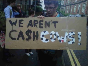 New College Nottingham students protesting, 5.7.12, photo by Becci Heagney
