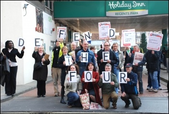 Defend the Four: protest against Unison witchhunt, 2009, photo Suzanne Beishon