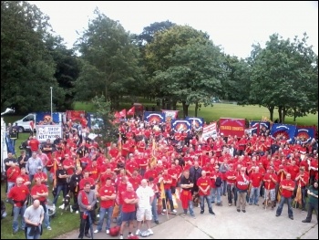 Firefighters demonstrating in Chelmsford, 18.7.12, photo Dave Murray