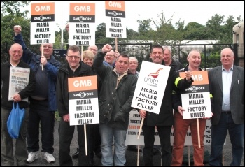 Newcastle and Gateshead Remploy workers on the national Remploy strike against closures 19 July 2012, photo Elaine Brunskill