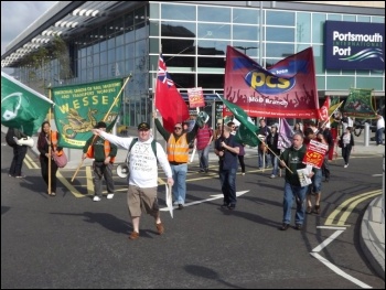 RMT demo against Condor 'sweatships', 21.7.12, photo by Daz Procter