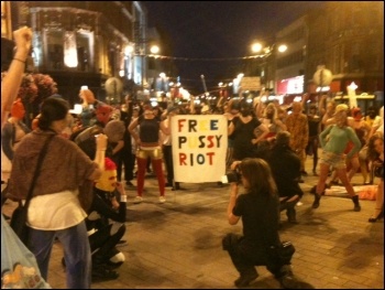 Demonstration in Leeds supporting Pussy Riot, photo Michael Johnson