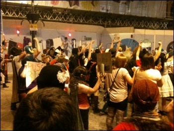 Demonstration in Leeds in support of Pussy Riot , photo by Michael Johnson