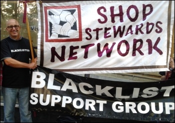 Socialist Party members and National Shop Steward Network (NSSN) supporters gave support to a building workers' protest outside the Crown House site. Crown House want to tear up the national agreement in order to cut wages, photo Rob Williams