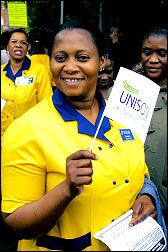 health workers demonstrate at Whipps Cross hospital in East London, photo Paul Mattsson