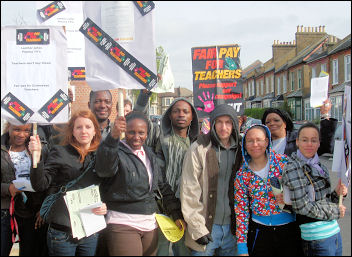 Teachers on strike on 24 April 2008 in Lewisham, photo Martin Powell-Davies