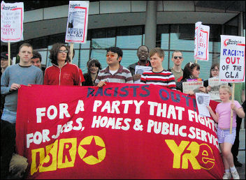 Protest against the BNP after the Greater London Assembly elections, photo Sarah Mayo