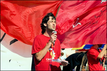 The sister section of the Committee for a Workers International (CWI) in Israel celebrate May Day with red flags. Photo Maavak Sozialisti