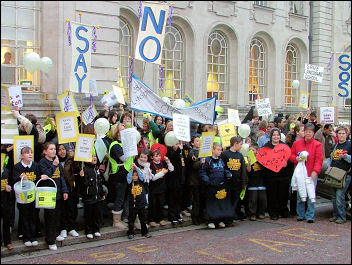 Lansdowne school demo, Cardiff, photo Socialist Party Wales