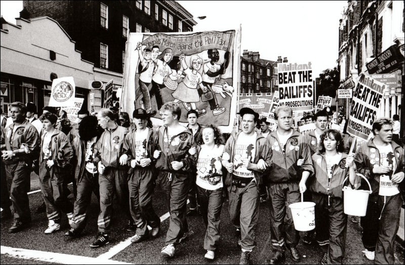Socialist Party March 1990 antipoll tax demonstration