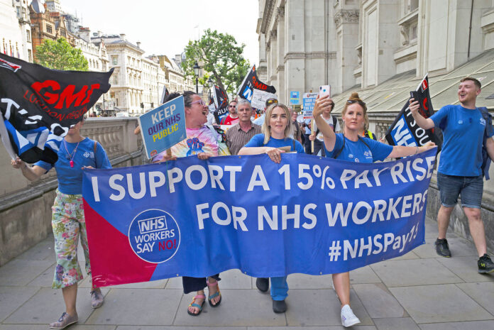 Health workers submitted an 800,000-strong petition for an NHS pay rise to Downing Street Photo: Paul Mattsson (uploaded 28/07/2021)