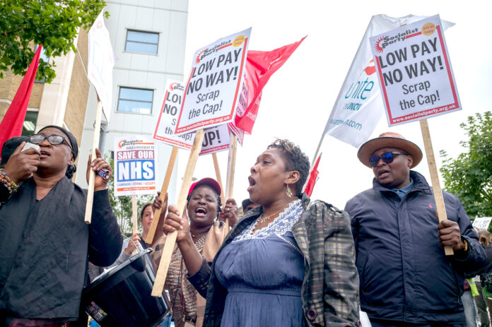 Barts NHS Trust workers striking for decent pay Photo: Paul Mattsson