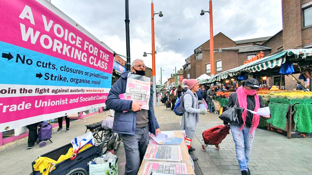 Campaigning for TUSC - a voice for the working class. Photo Waltham Forest Socialist Party