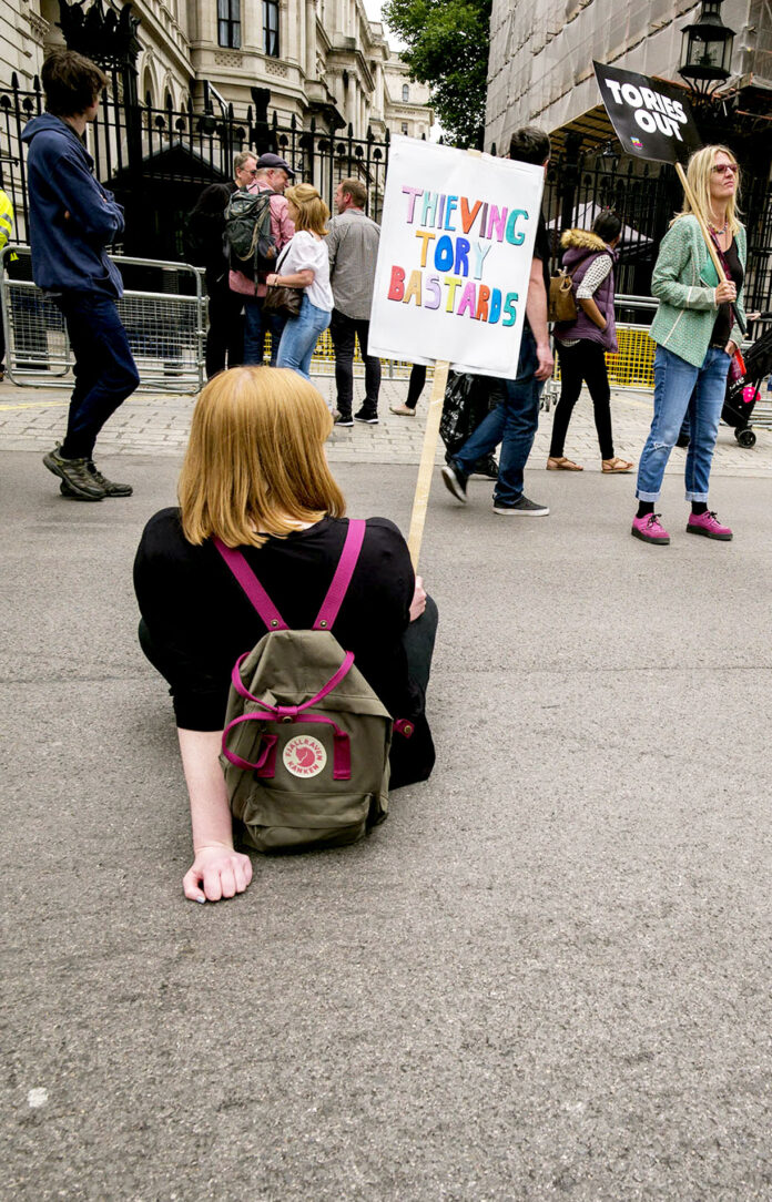 Thieving Tory Placard. Photo: Paul Mattsson