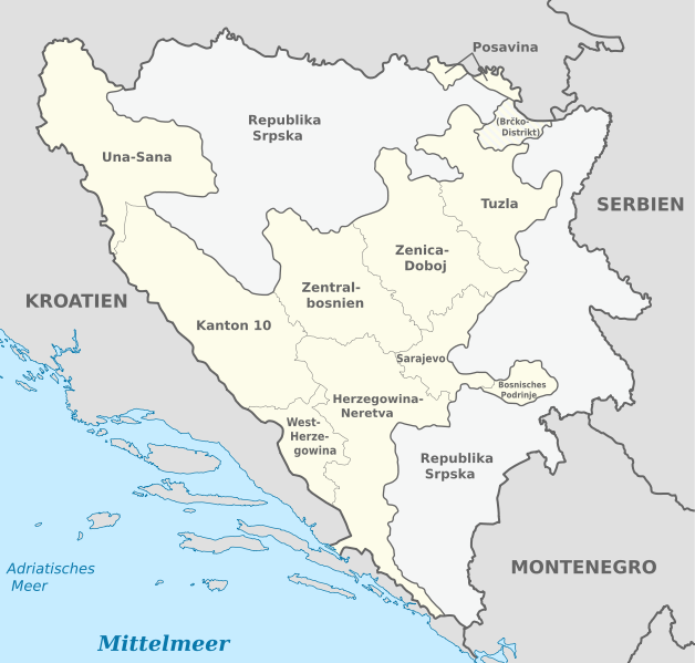 Map of Bosnia. Image: TUBS/CC