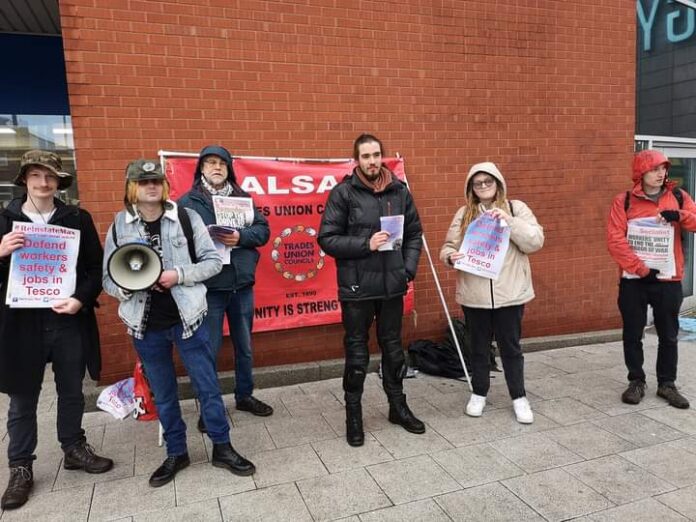 Walsall Reinstate Max protest including Max (centre)