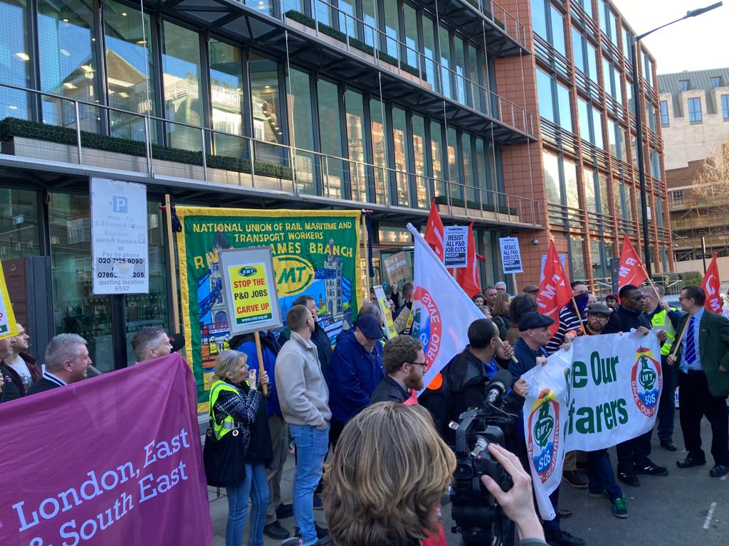 P&O - Save the jobs! London protest, 18 March 2022, photo by Paula Mitchell